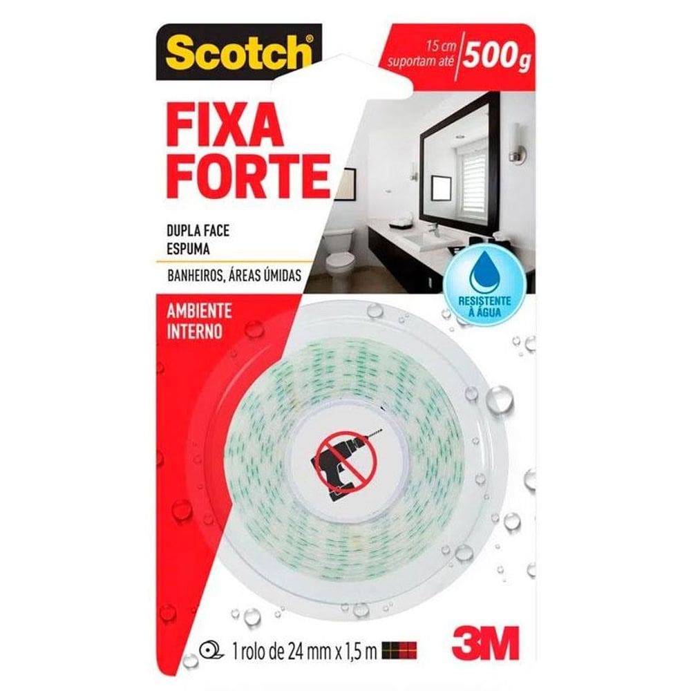 Fita dupla face espuma banheiro 24mmx1,5m - 3M