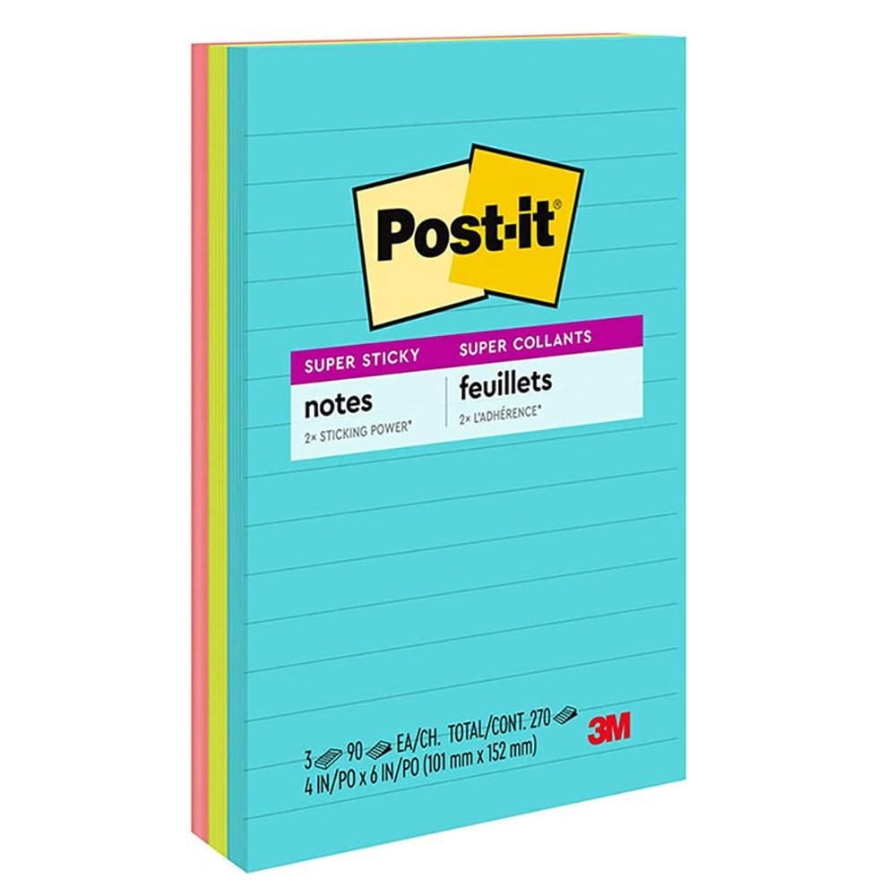 Bloco Post It pautado coleção supernova c/ 270 fls 3M