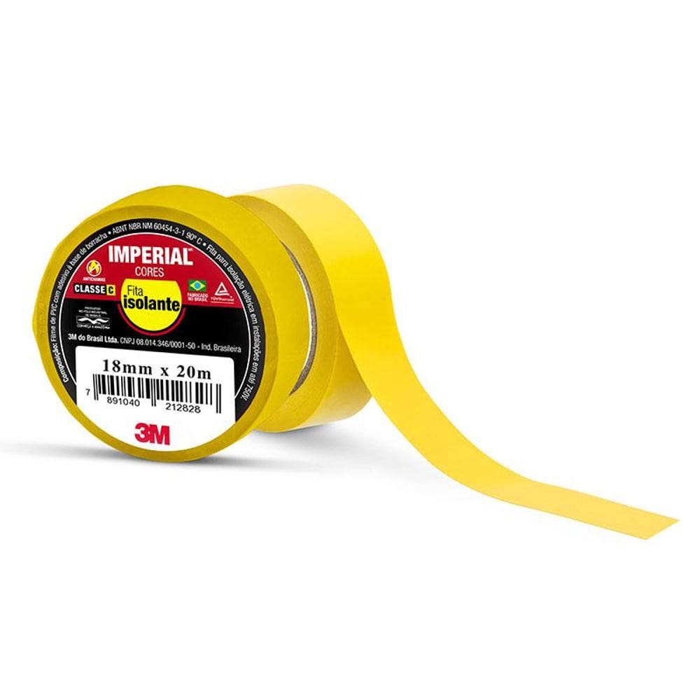 Fita isolante Imperial Amarela 18mmx20mts 3M