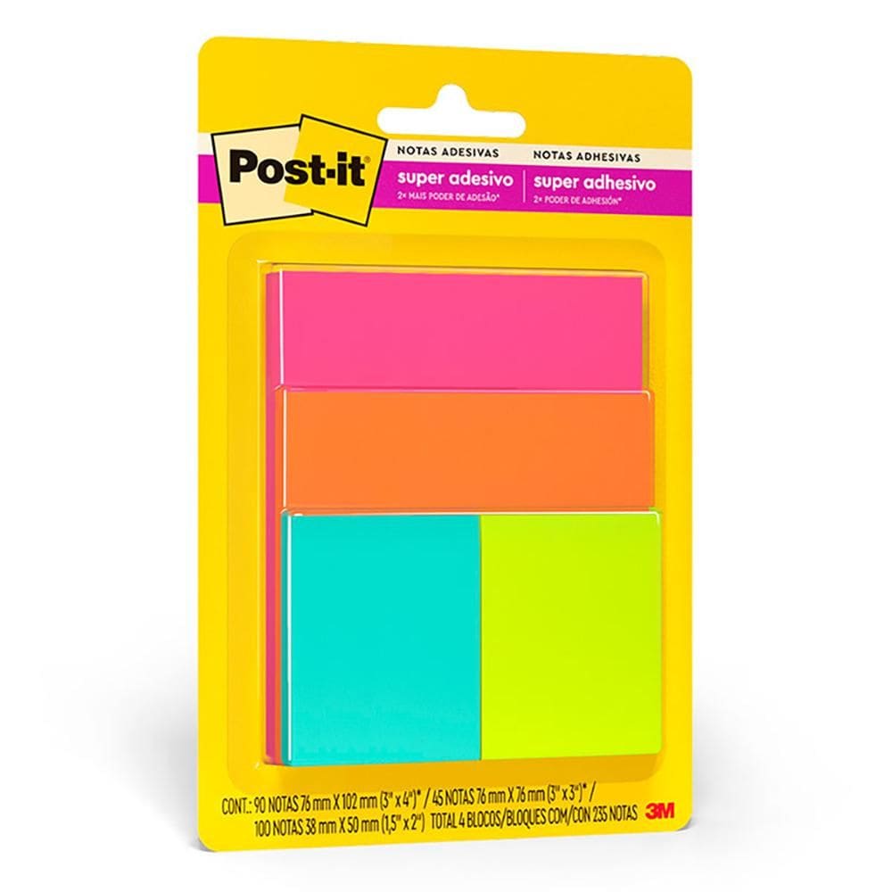 Bloco Post It cascata misto com 4 blocos 3M