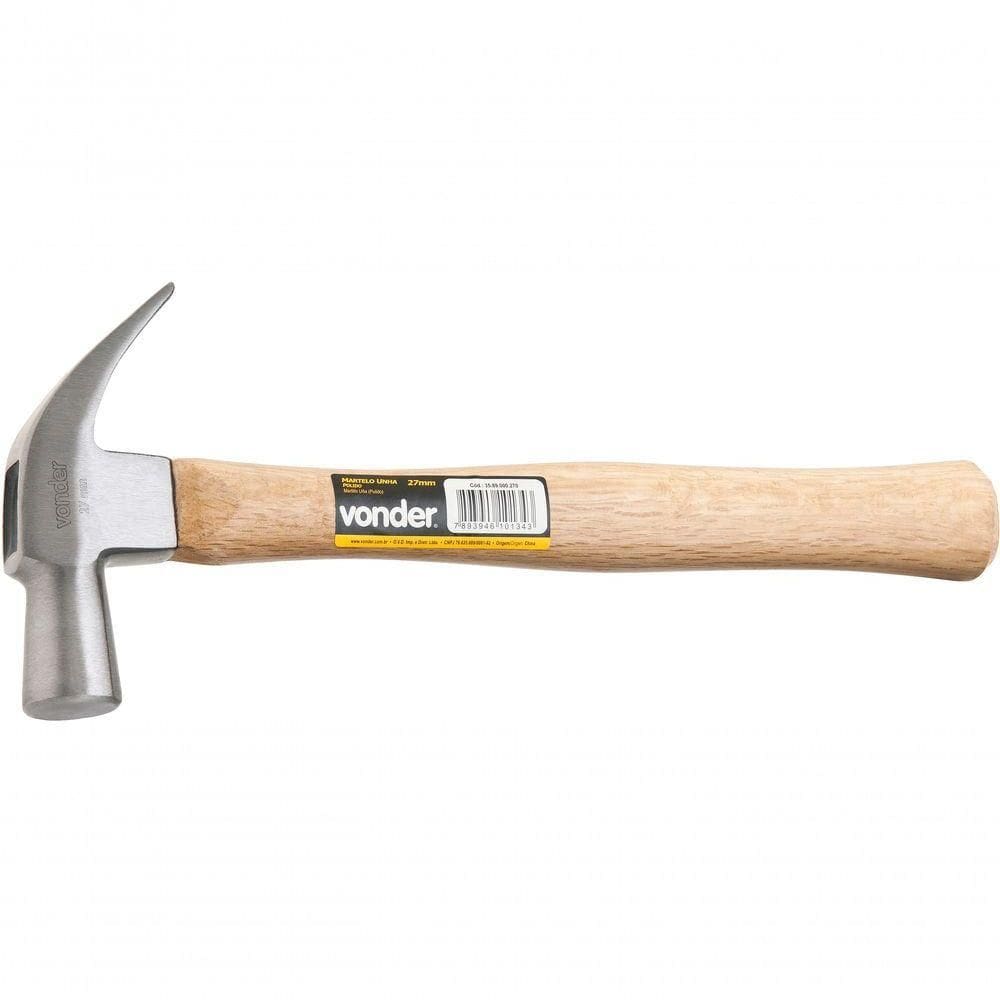 Martelo Unha 20mm Aço Forjado Cabo Madeira - Vonder
