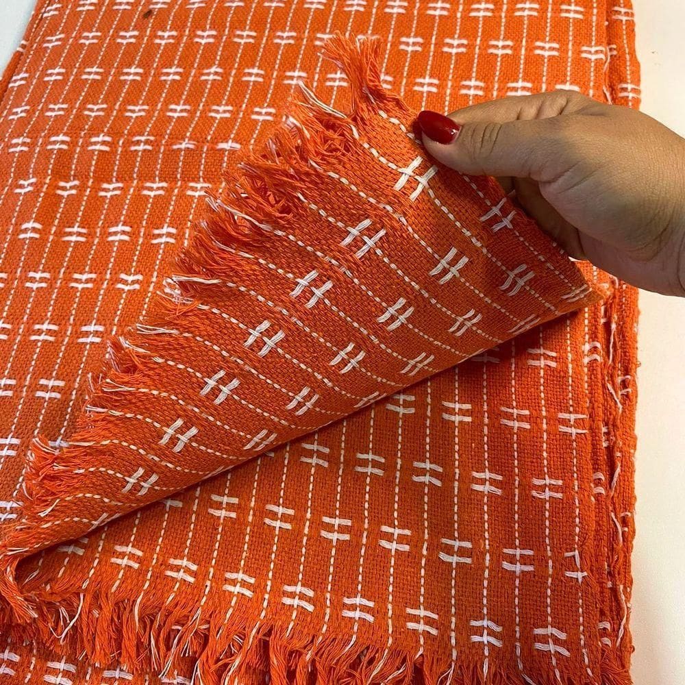 Manta Para Sofá De 2 E 3 Lugares Laranja Grande 100% Algodão 2,50x1,80 Gigante Protetor De Sofa