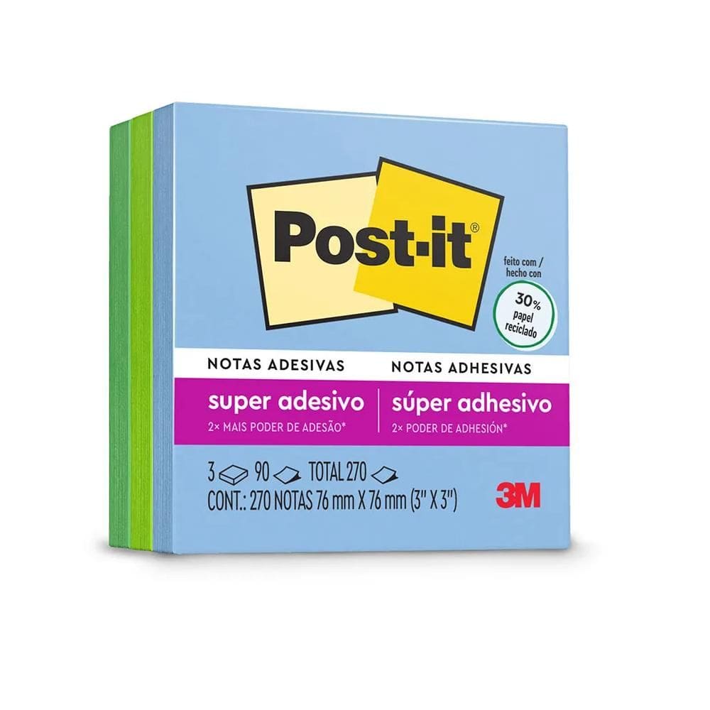 Bloco Post It 654 cubo coleção oasis com 270 fls 3M
