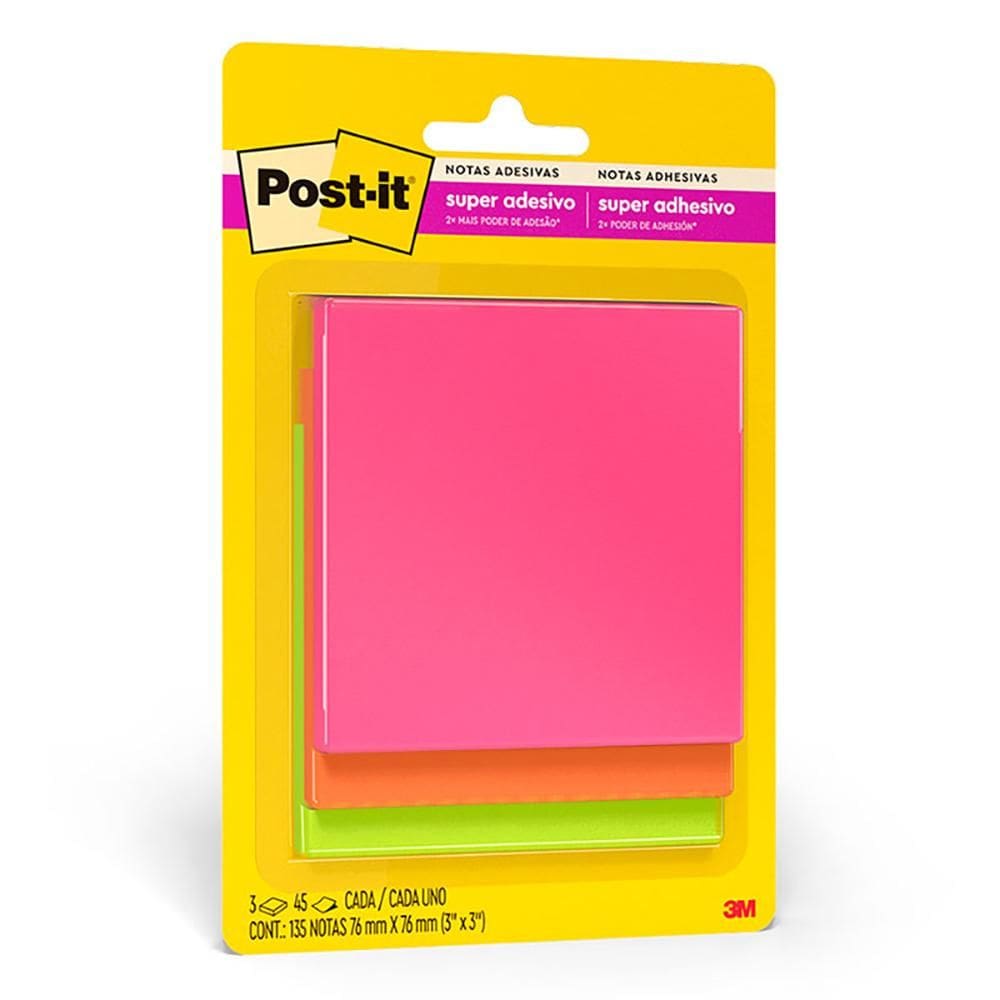 Bloco Post It cascata 76x76 com 3 blocos 45 fls 3M