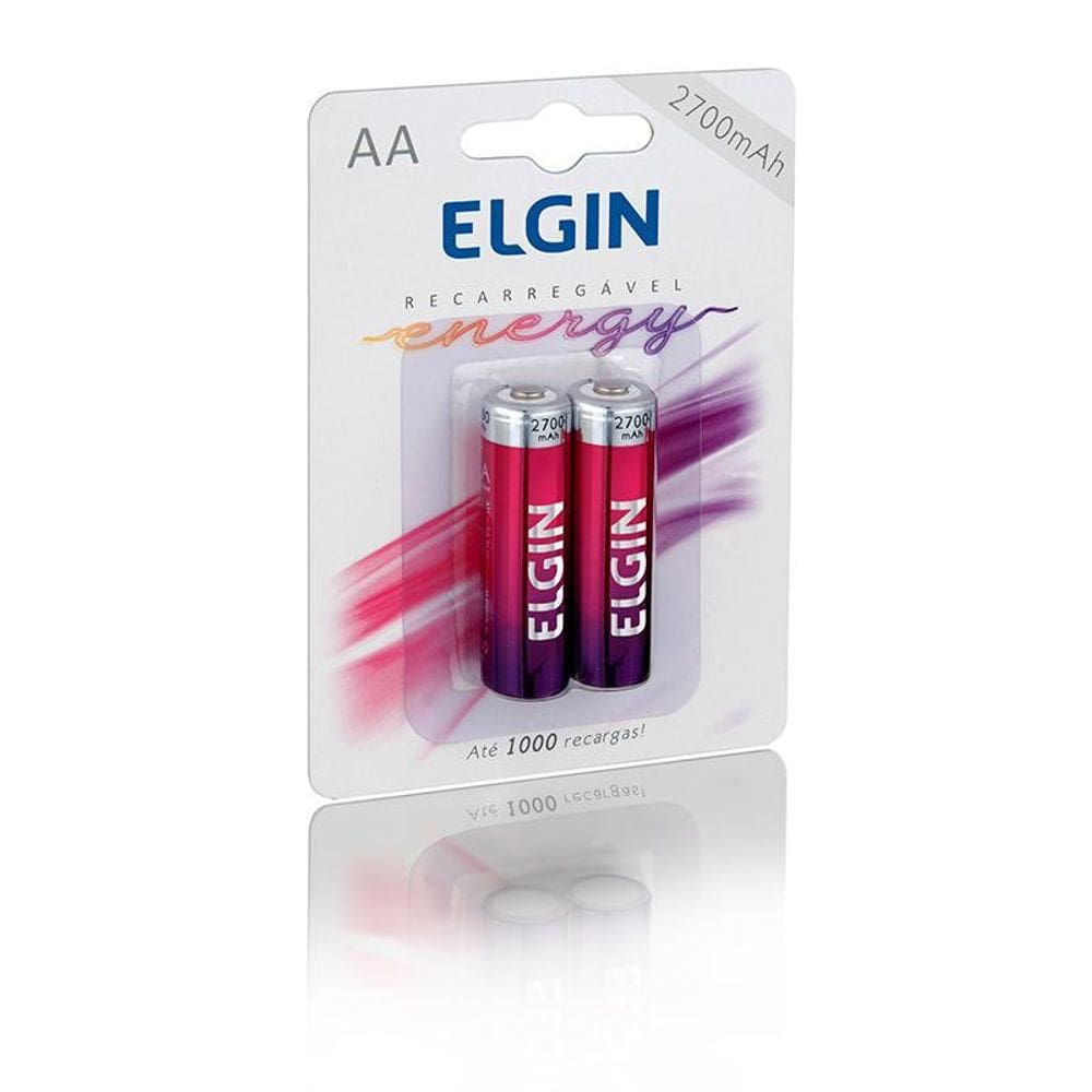 Pilha recarregável  AA 2700MAH com 2 unidades Elgin