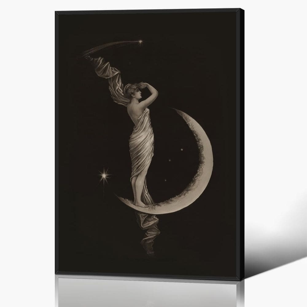 Imprimir tela de arte de parede vintage Art Nouveau Crescent Moon 40x60cm