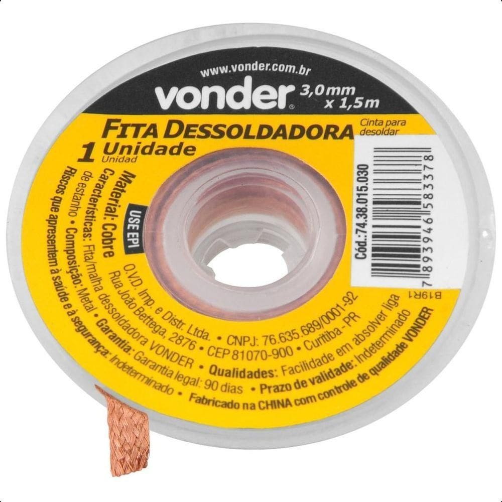 Fita-malha Dessoldadora 3mm X 1,5m Vonder
