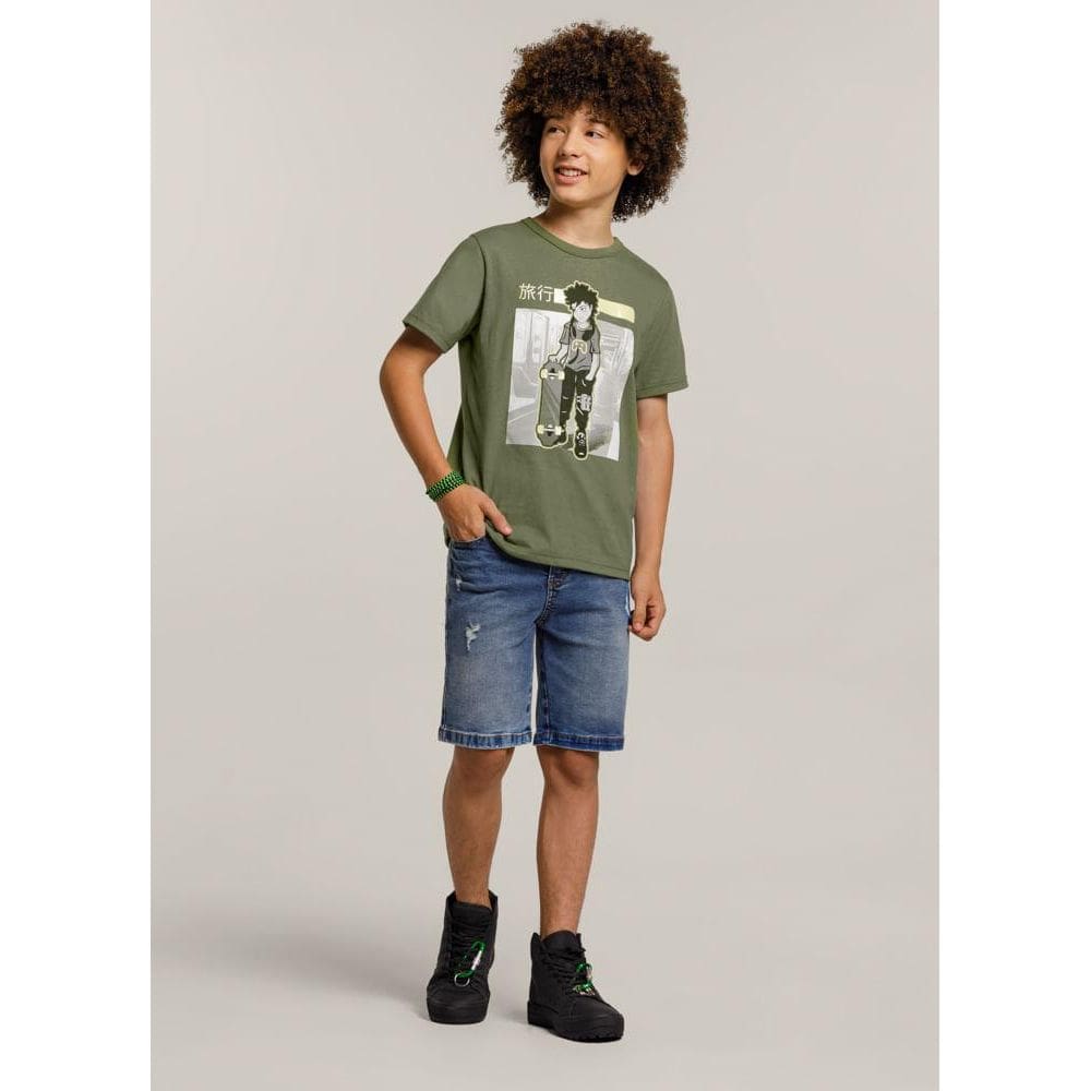 Bermuda jeans comfort teen menino Extreme