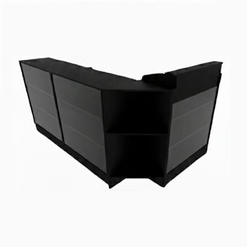 Balcão Caixa Vitrin + 2 Expositores Lojas E Comércios 100% Mdf Preto - Suprema Móveis