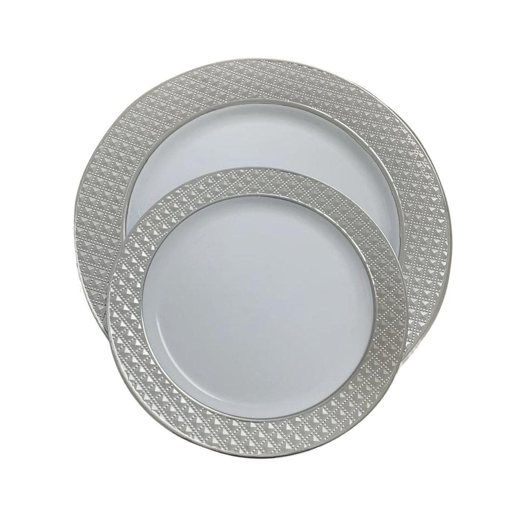 5 Pratos Refeição 26Cm Descartáveis De Luxo Plástico