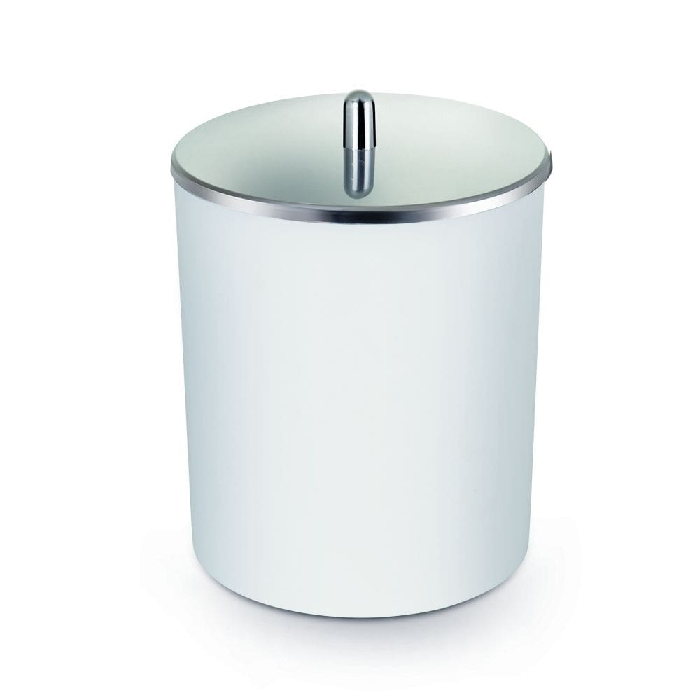 Lixeira 5LTS Branca Com Tampa Em Inox 5084 Arthi