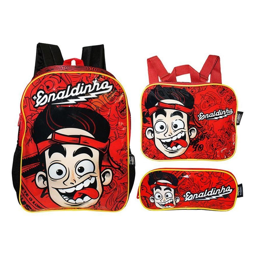 Kit Mochila Enaldinho Costas Infantil Escolar Aulas Oficial