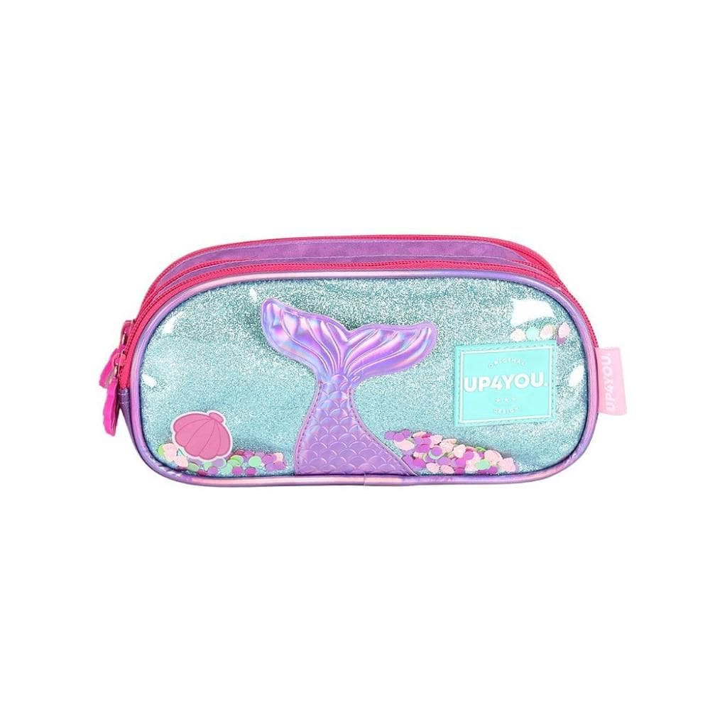 Estojo Triplo Luxcel Up4You Sereia Fundo do Mar Roxo