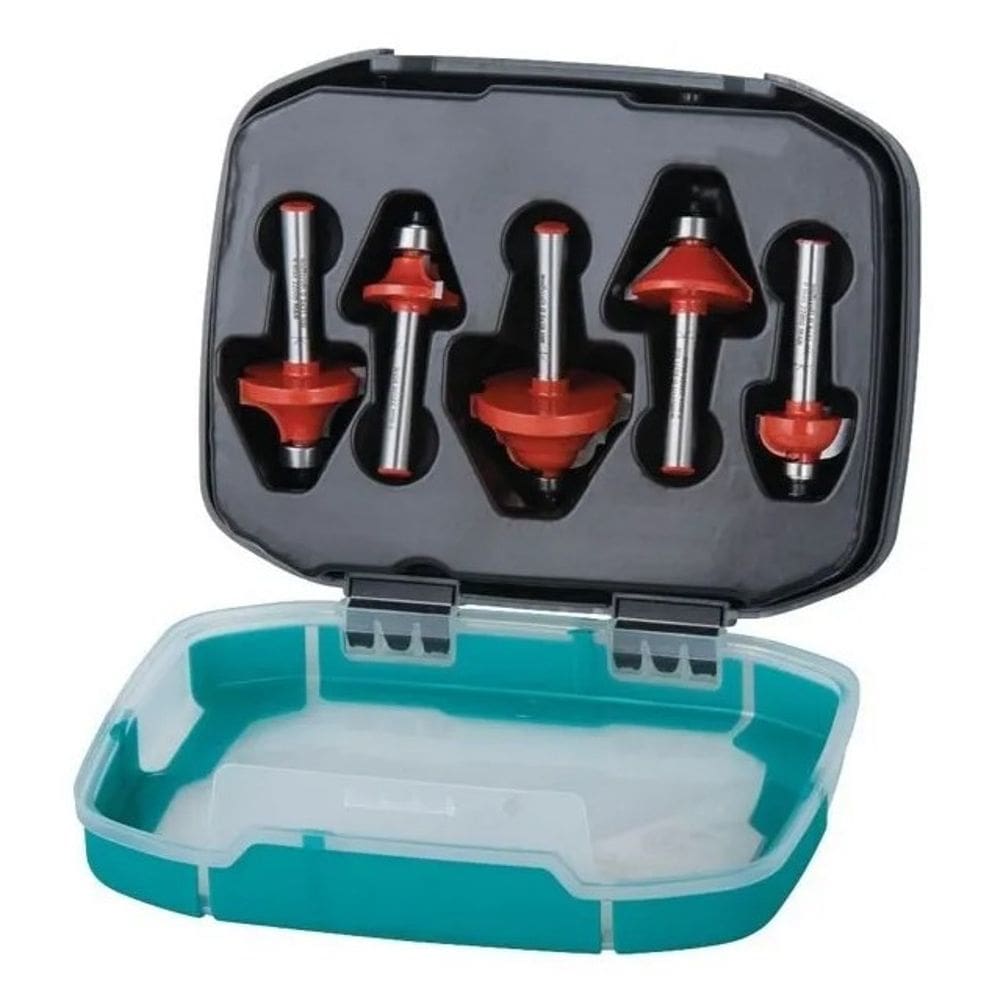 Conjunto 5 Fresas Tupia Perfil Redondo Wolfcraft - 8754000