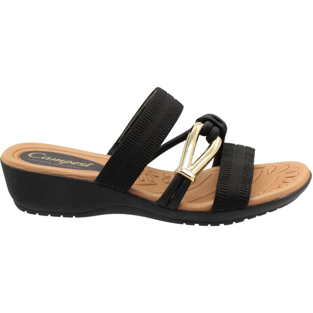 Tamanco Salto Anabela Campesí Tira Aplique Metal Feminino