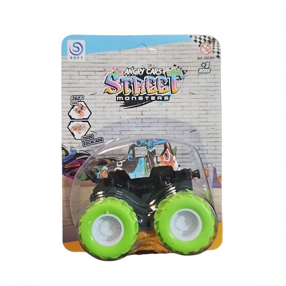 Carrinho Fricção Monster Truck 1:64 Escala Radical Suspensão Jipe Verde 16