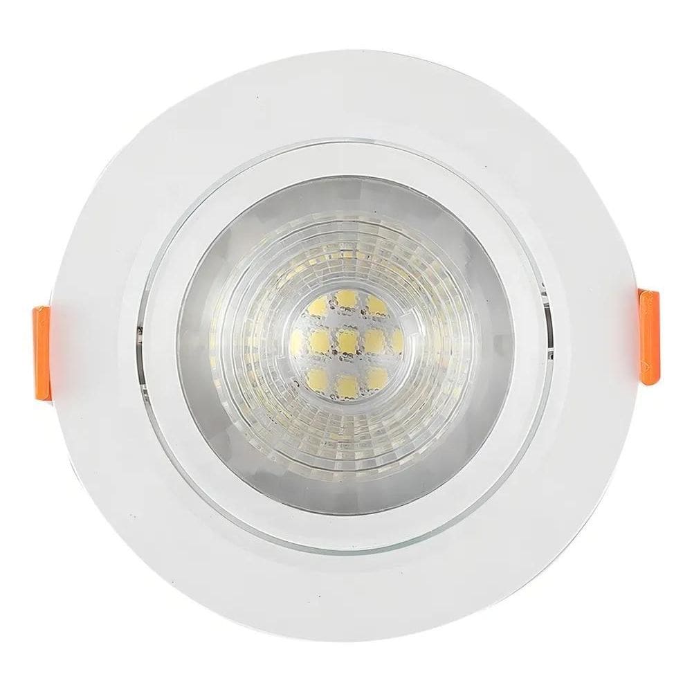 2X Kit 10 Spot Redondo Smd Led - 5W Direcionável Embutir C