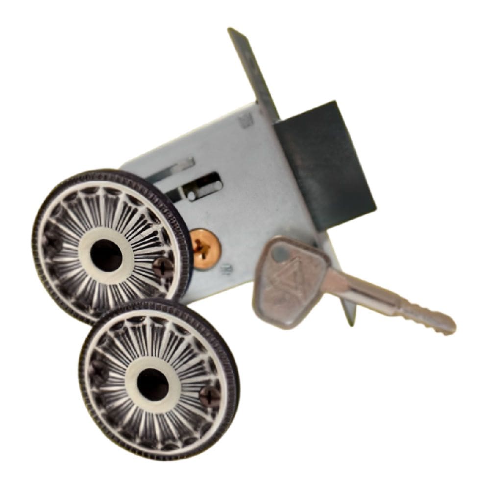 Trava de Segurança Dupla Redonda Zamac Latão Oxidado em Blister F2000 - 025533 - ALIANÇA