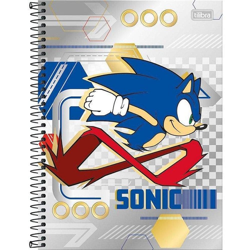 Caderno 01X1 Capa Dura Sonic 80Fls.