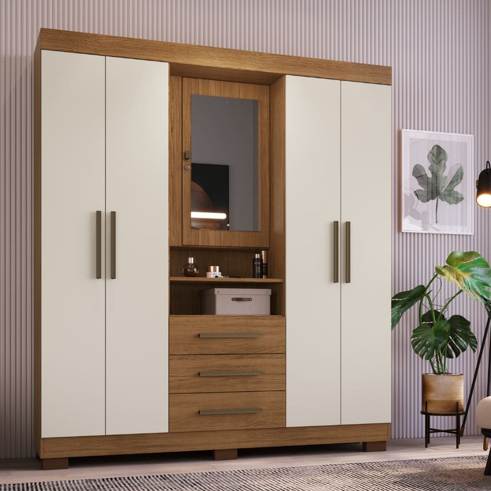 Conjunto Sala de Jantar Mesa 137x80cm e 6 Cadeiras Atlanta Dobuê