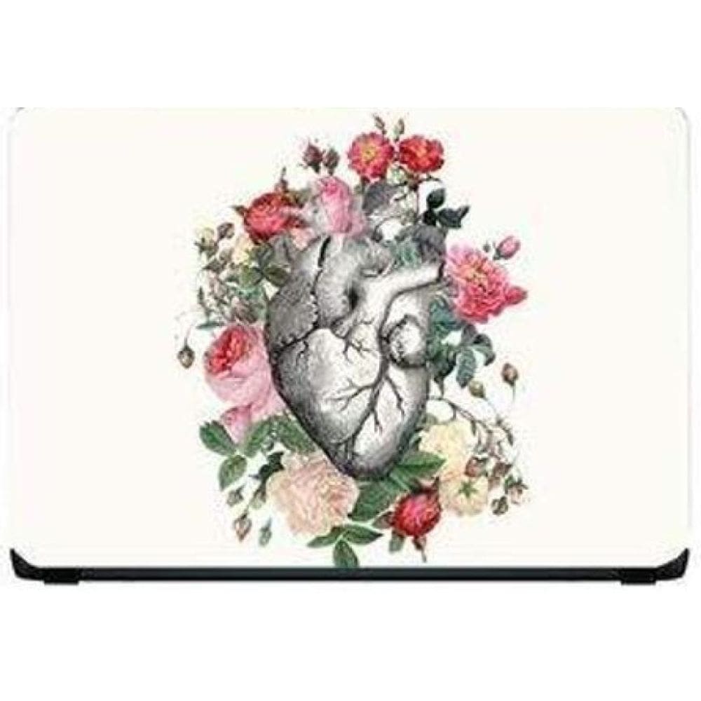 Adesivo Decorativo Para Note Coração E Flores Mod01