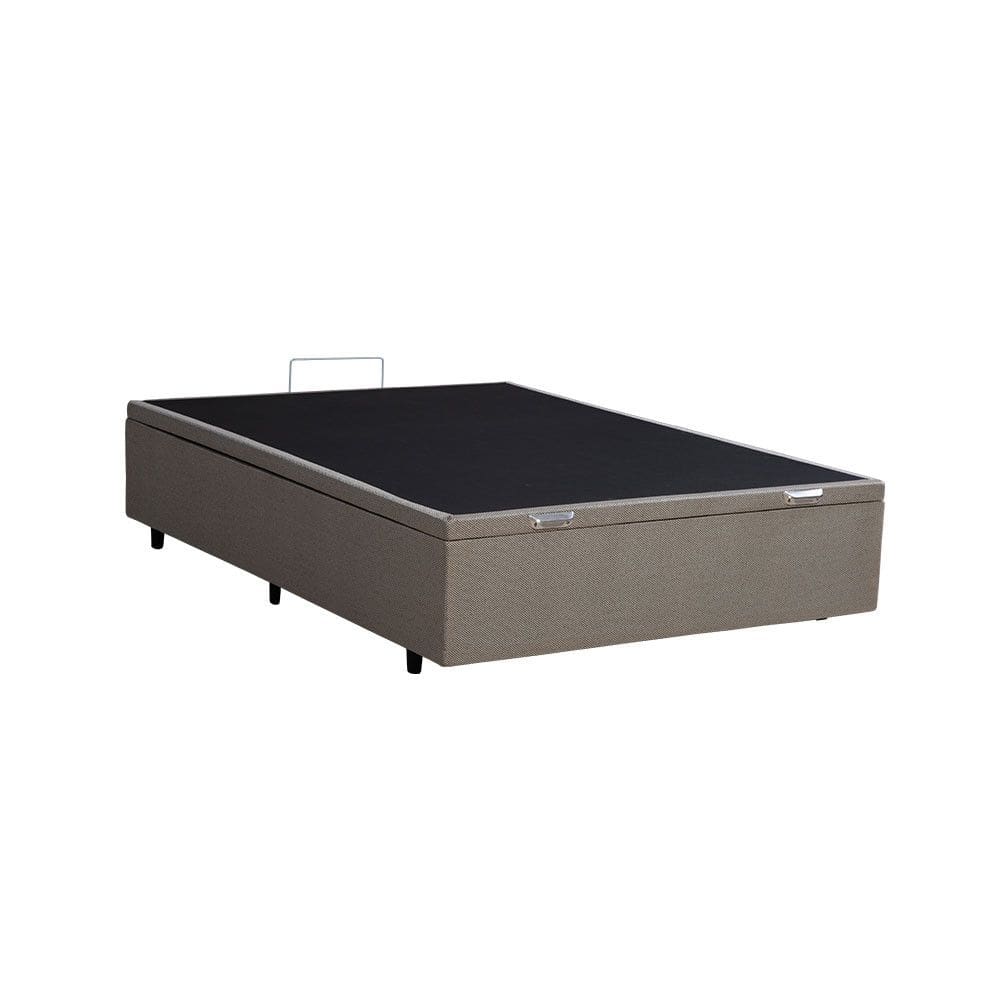 Cama Box Bau Casal 138x188 Base em Madeira de Eucalipto Resistente para Organizacao do Quarto Cor Bege