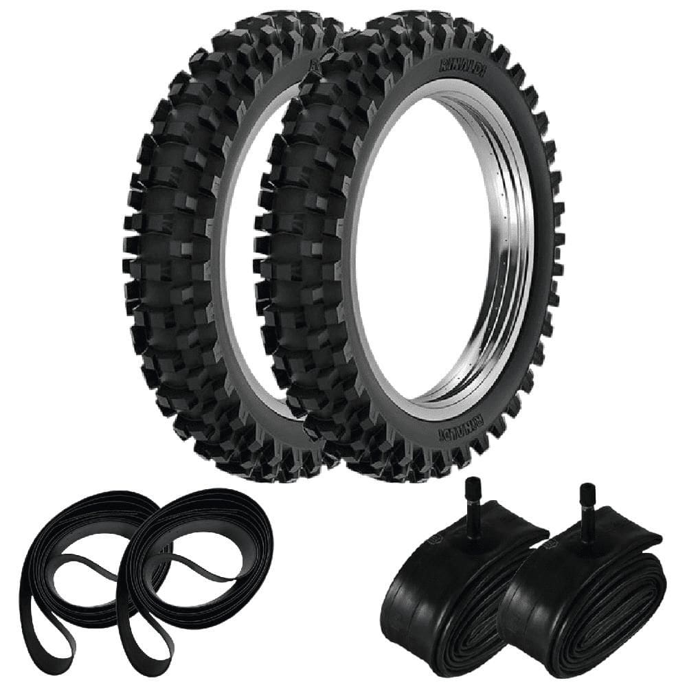 Kit Pneu Mais Largo Crf 230f Ttr 230 120/100-18 + 80/100-21 Rw33 Rinaldi + Camara + Cintas