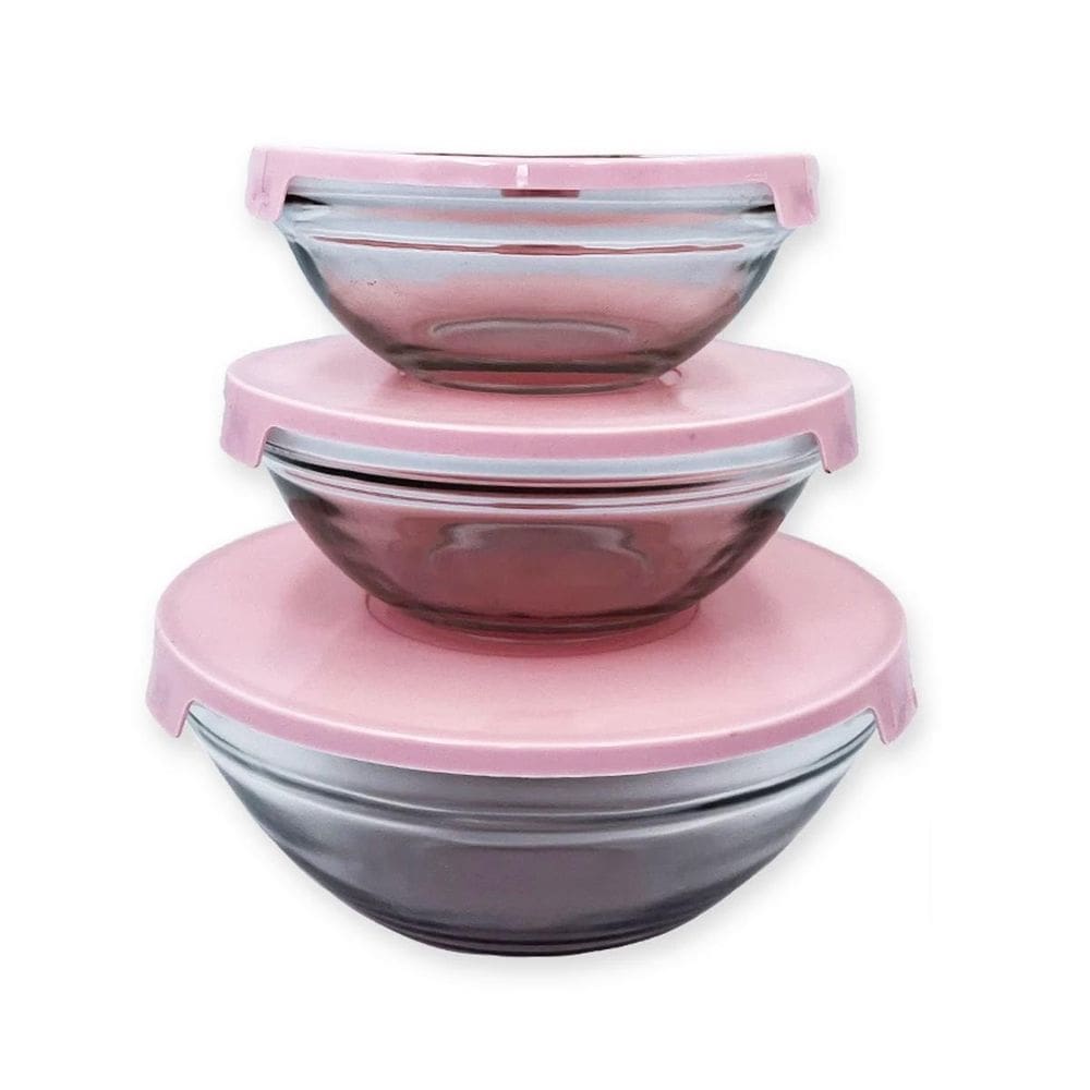 Kit 3 Peças - Potes Vasilhas Vidro Tampa Marmita Fitnnes