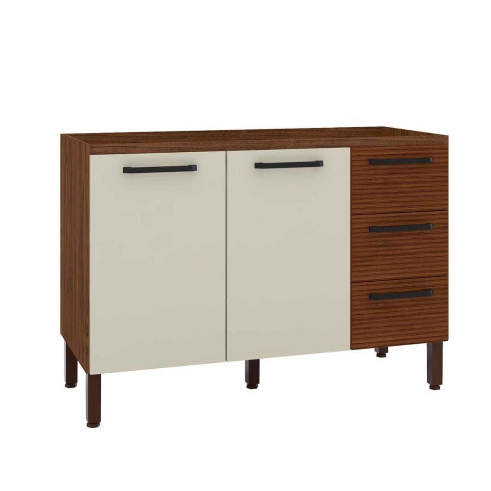 Balcão de Pia 120 cm para Cozinha Sem Tampo Ametista Kits Paraná