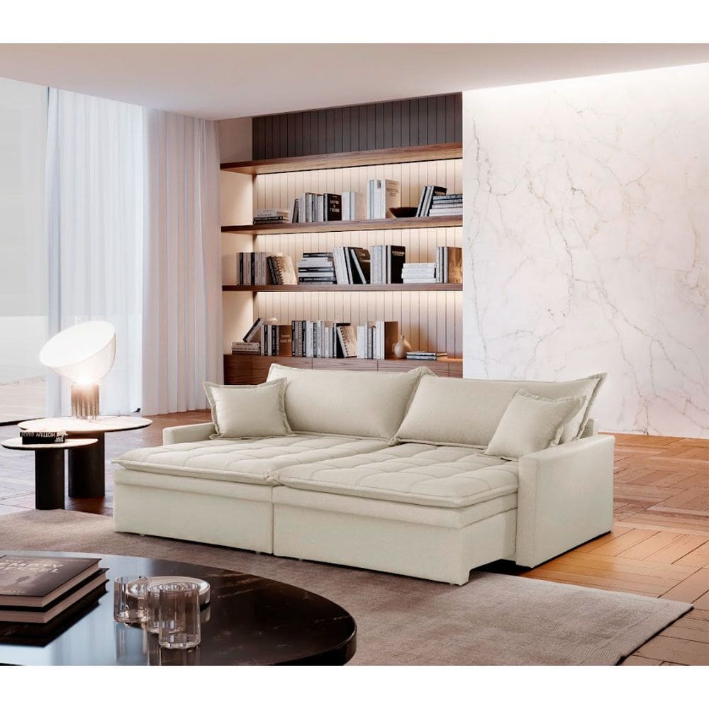 Sofá Cama 2,10M Elegance Linho Meu Sofá Online