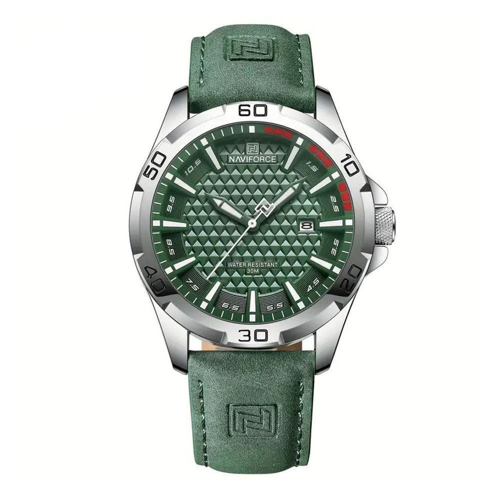 Relógio masculino Naviforce 8023 Verde Couro