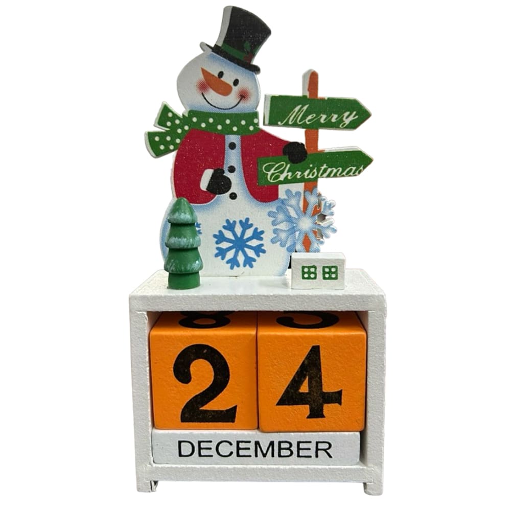 Enfeite de Mesa Natalino Calendário MDF Regressivo para Decoração de Natal
