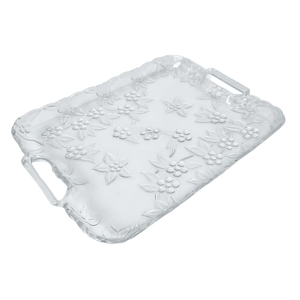 Bandeja Transparente Acrilico Retangular Boleira Decorativo