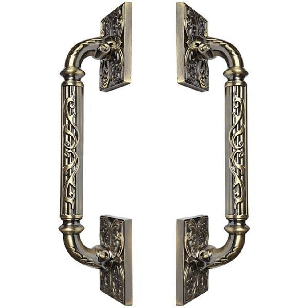 Puxador Duplo Atlas 330mm Bronze Antigo Porta Pivotante