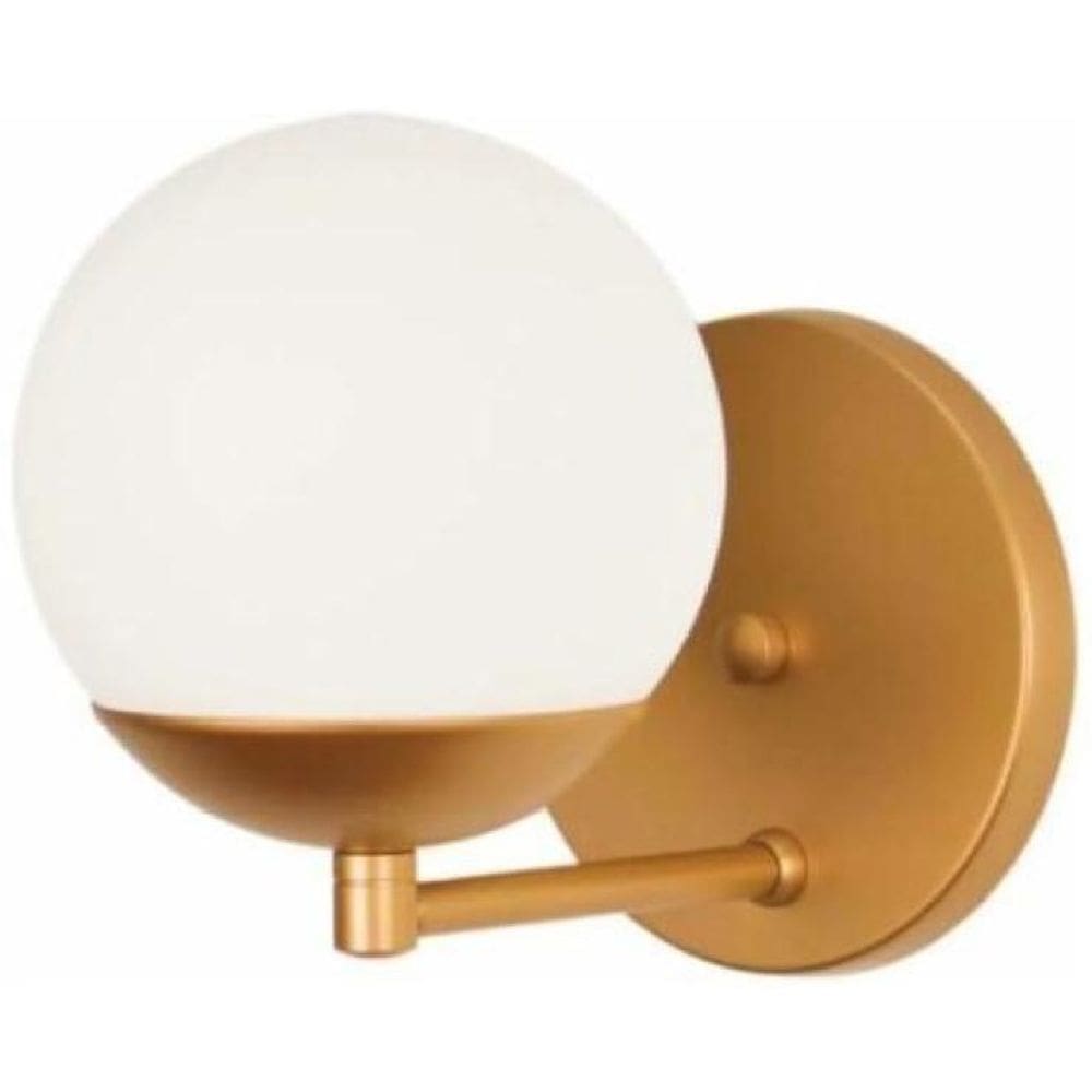 Arandela Moderna Jabuticaba Dourada 1 Globo Bola De Vidro Le