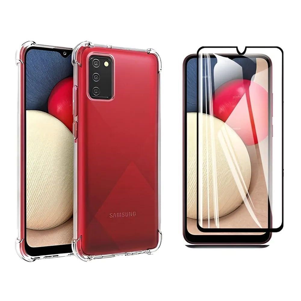 2X Capinha Capa Anti Impacto Para Galaxy A02S + Pelicula C