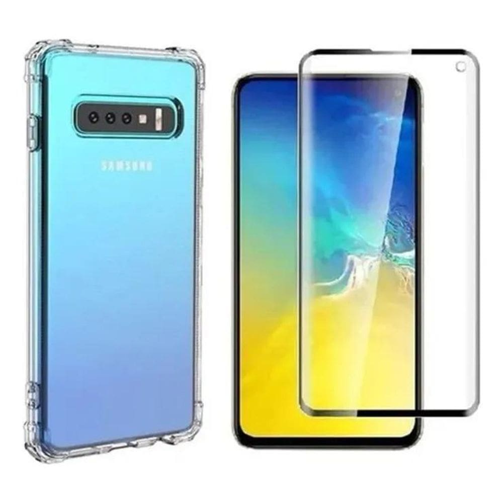 Kit Capa Case + Pelicula Nano Gel 3D Para Galaxy S10E Cor Tr