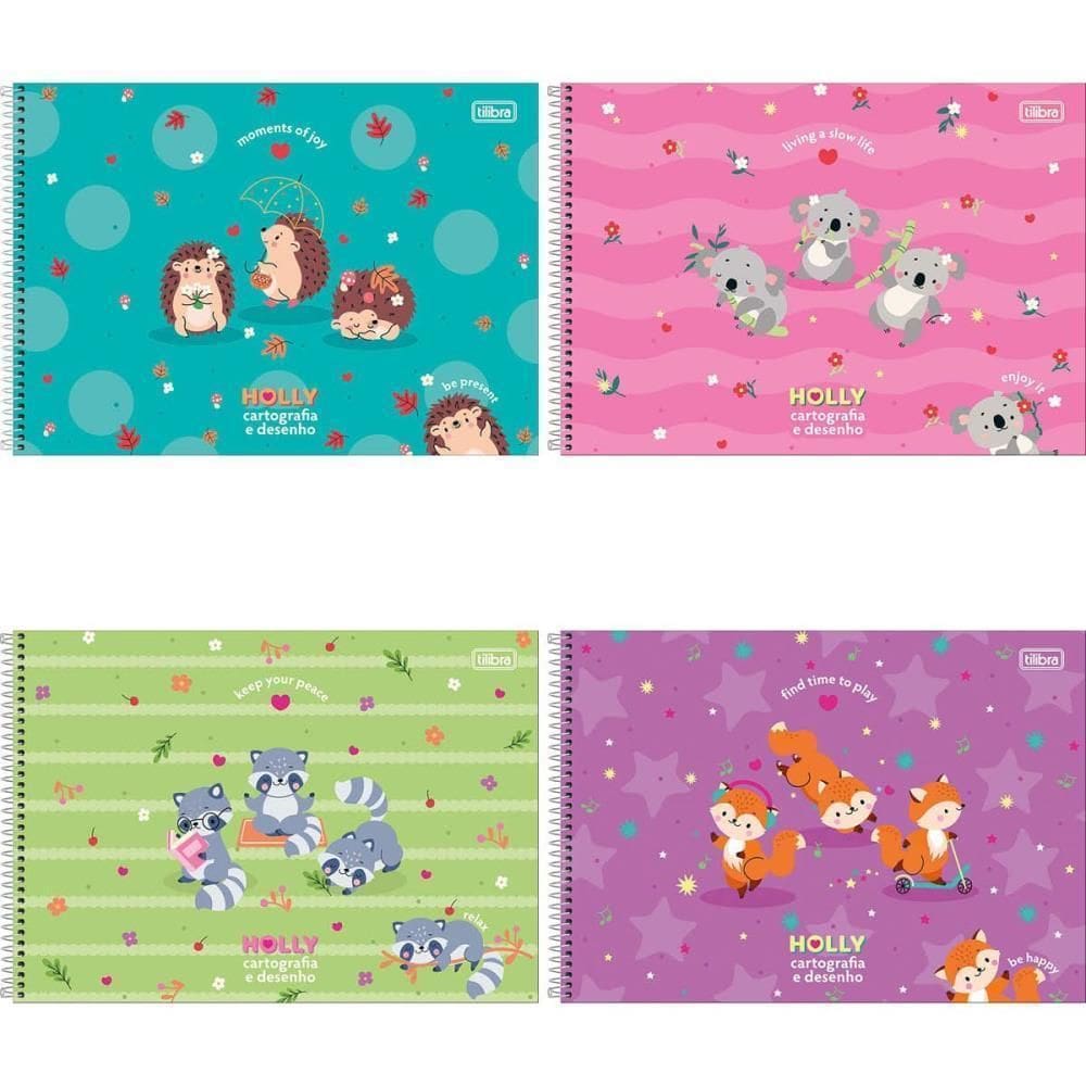 Caderno Desenho Univ Capa Dura Holly 80Fls. Espiral Pct.C/04