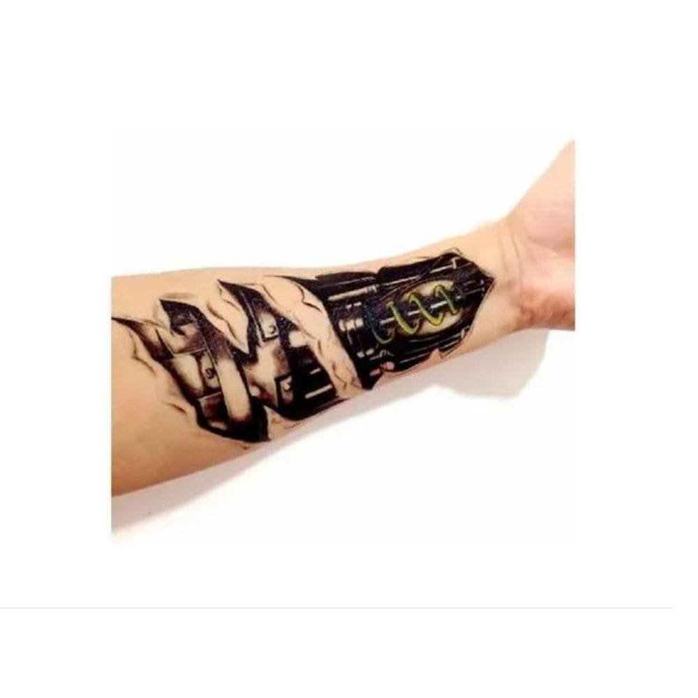 Tatuagem Temporária Robo Maquina Metal