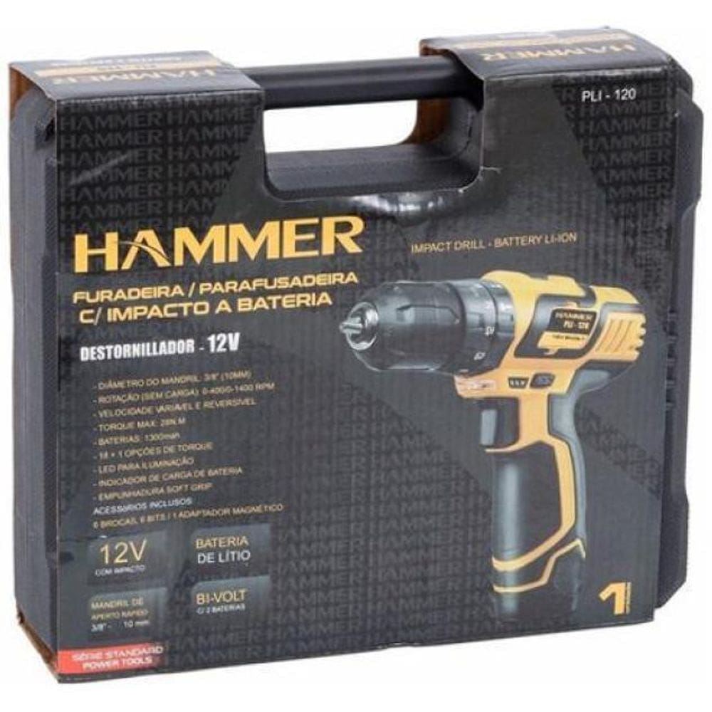 Furadeira, Parafusadeira, Maleta - Amarelo/Preto - 110V/220V