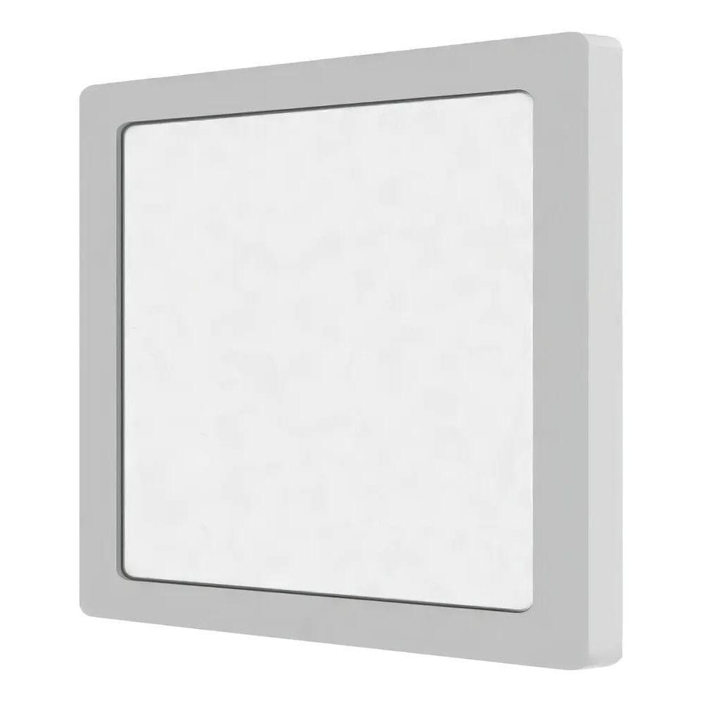 2X Kit 4 Plafon Quadrado Painel Sobrepor Led 18W Branco Fr