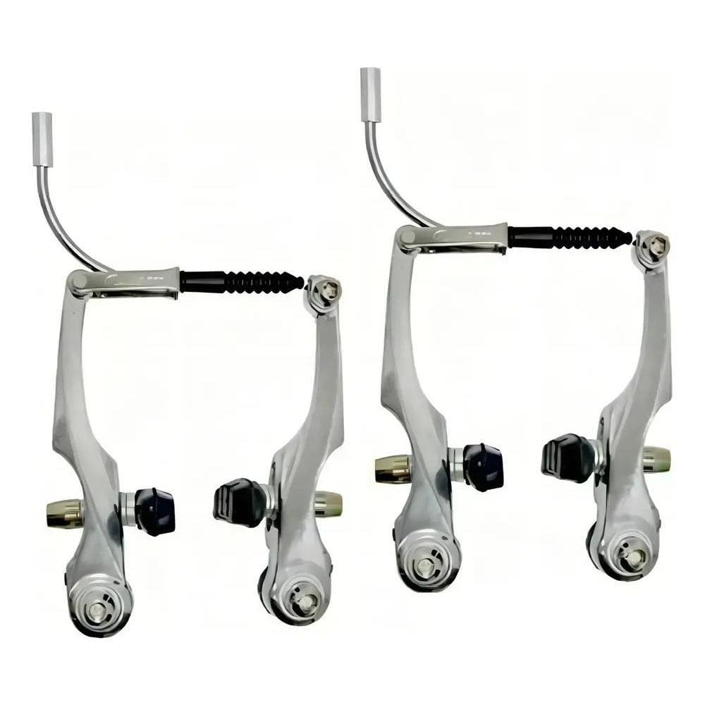 2X Freio V-Brake Logan Orbital Alumínio Prata Pret Bike Mt