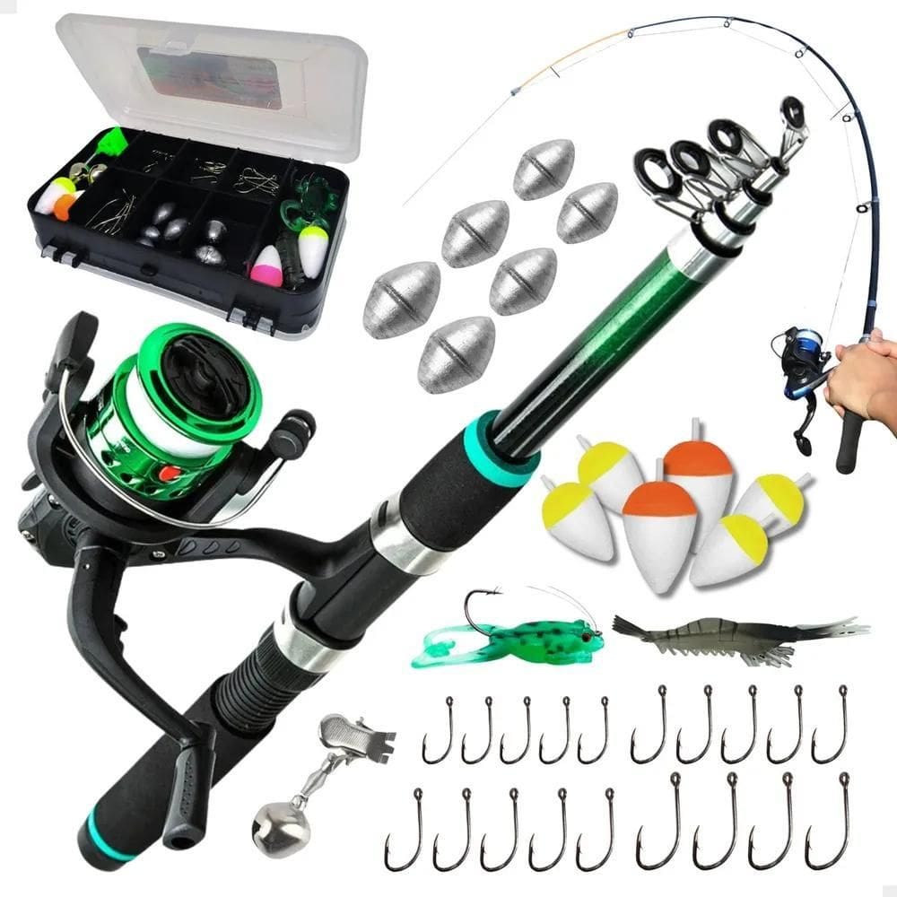 Pescamping Kit Pesca Completo - 1 Vara Fibra De Vidro E 1 Mo