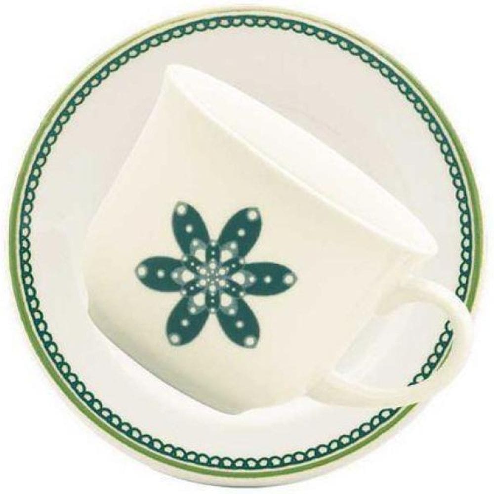 Jogo De 6 Xícaras Grandes 200 Ml Com Pires Donna Campestre