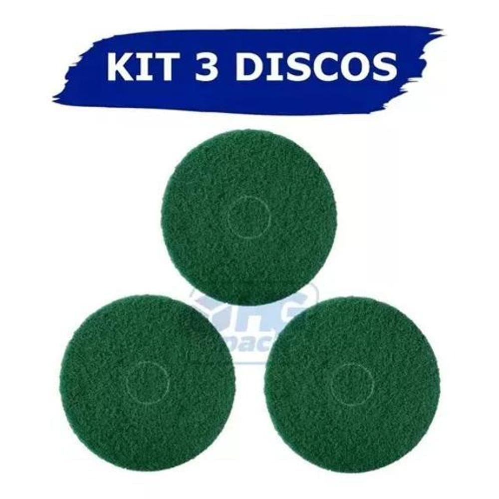 3 Disco Limpeza Verde 410Mm Enceradeira Scotch-Brite 3M