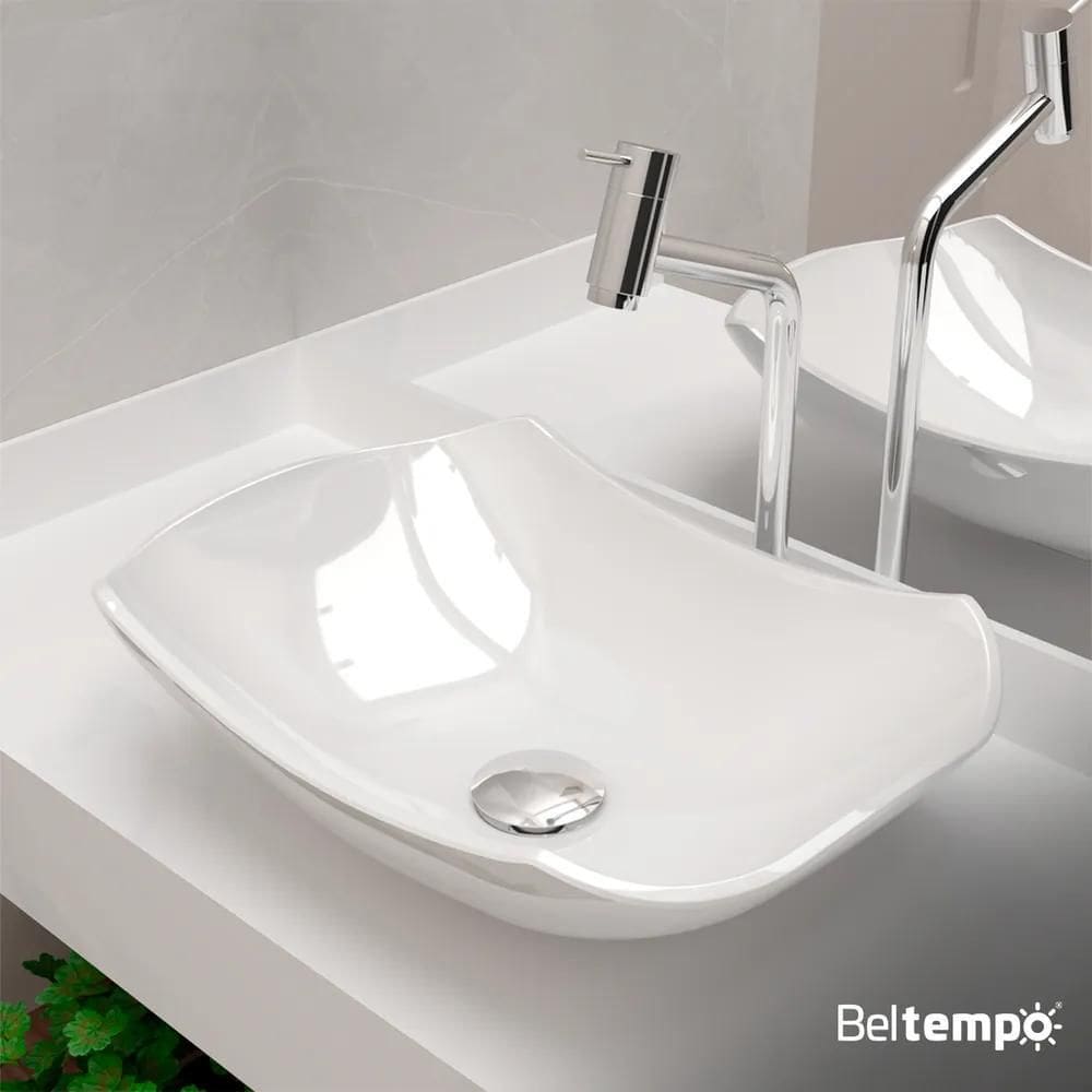 Cuba Pia De Apoio Sobrepor Abaulada 45X31 Branca Banheiro La