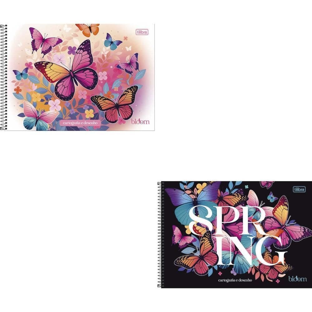 Caderno Desenho Univ Capa Dura Bloom 80Fls. Espiral Pct.C/04