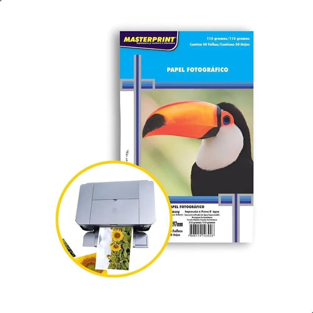 2X Papel Fotográfico Inkjet A4 Glossy 115G 50 Fls Masterpr