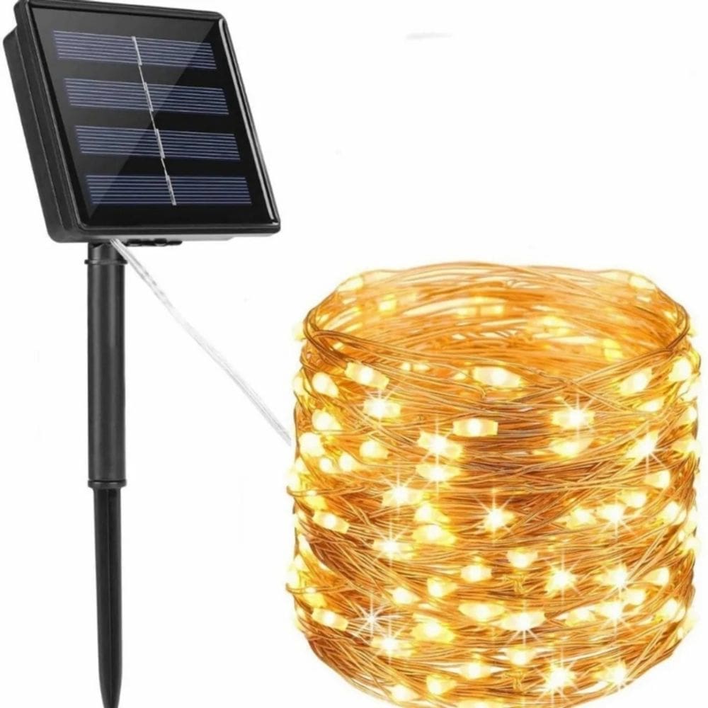 Decoração de casamento alimentada por energia solar Fairy Light Garland 100 LED de 10 m