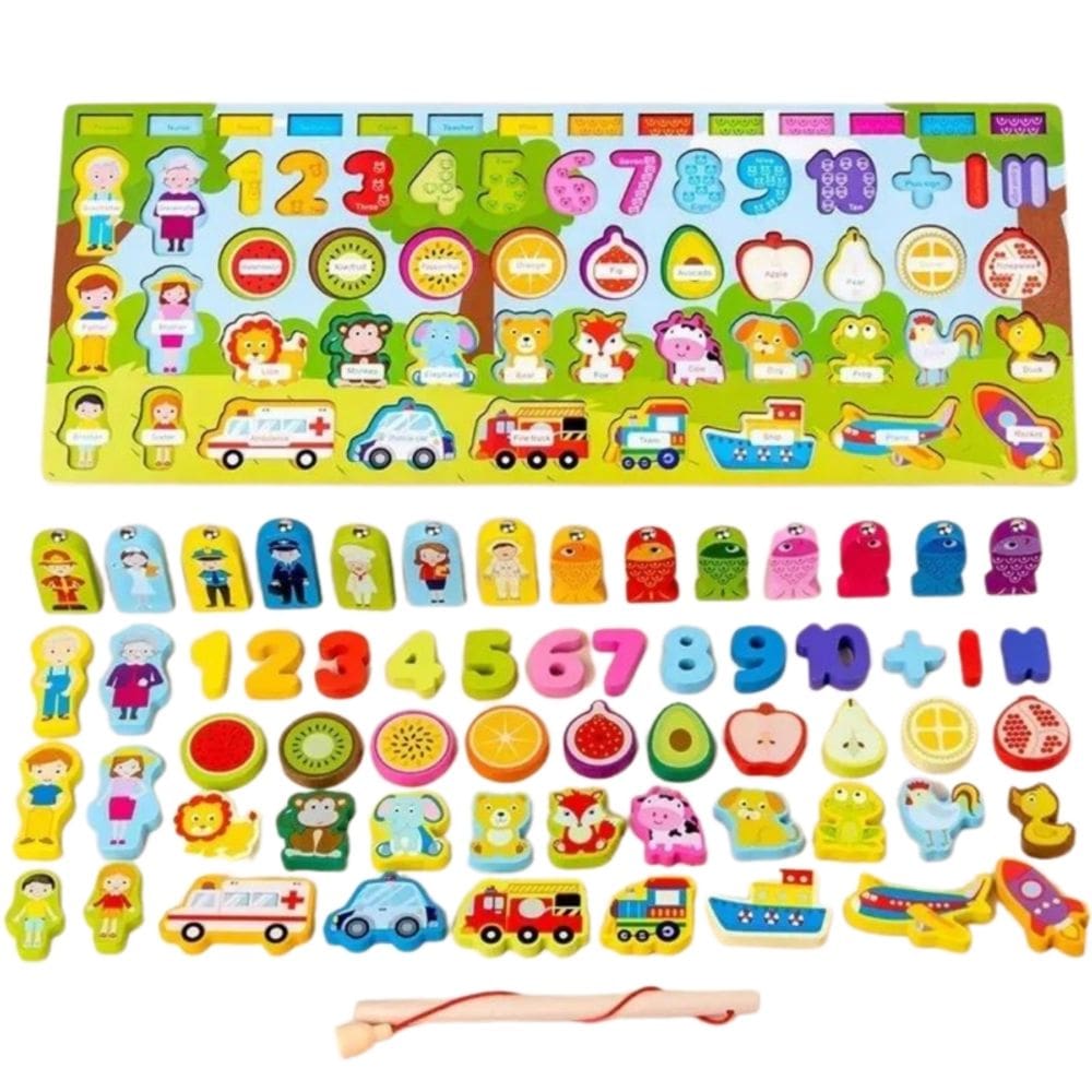 Números didáticos de renda de mesa de madeira Toy Montessori para crianças